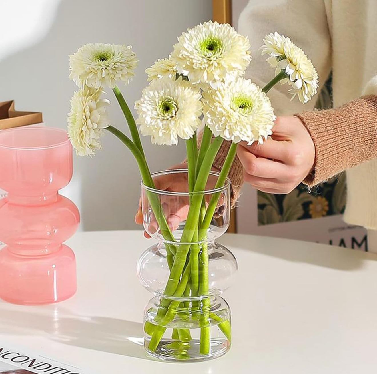 Florero decorativo vidrio 18cm